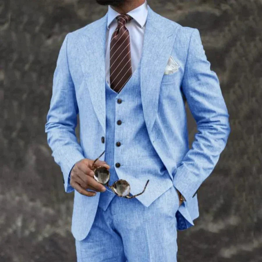 Rick | 3-Piece Men's Suit with Turned-Down Collar