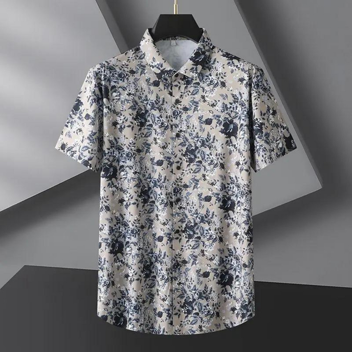 Jay - Grote Maten Bloemen Zomer Blouse Met korte Mouwen Voor Heren