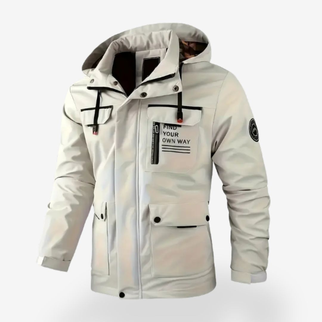 Warme heren parka met capuchon in zwart of wit