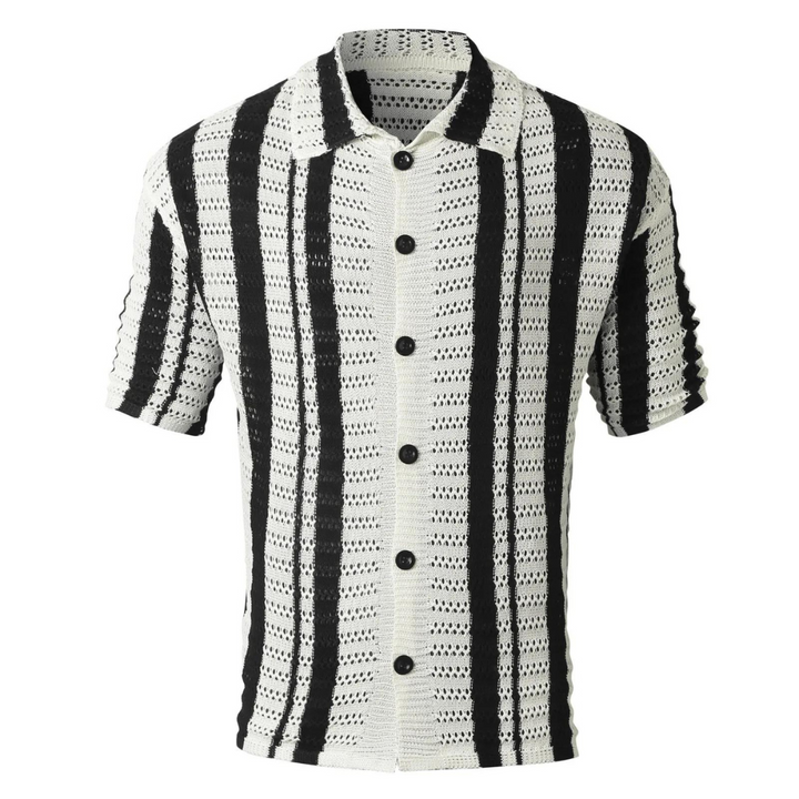 Harry - Premium Zwart-Wit Gestreept Gebreid Zomer Shirt