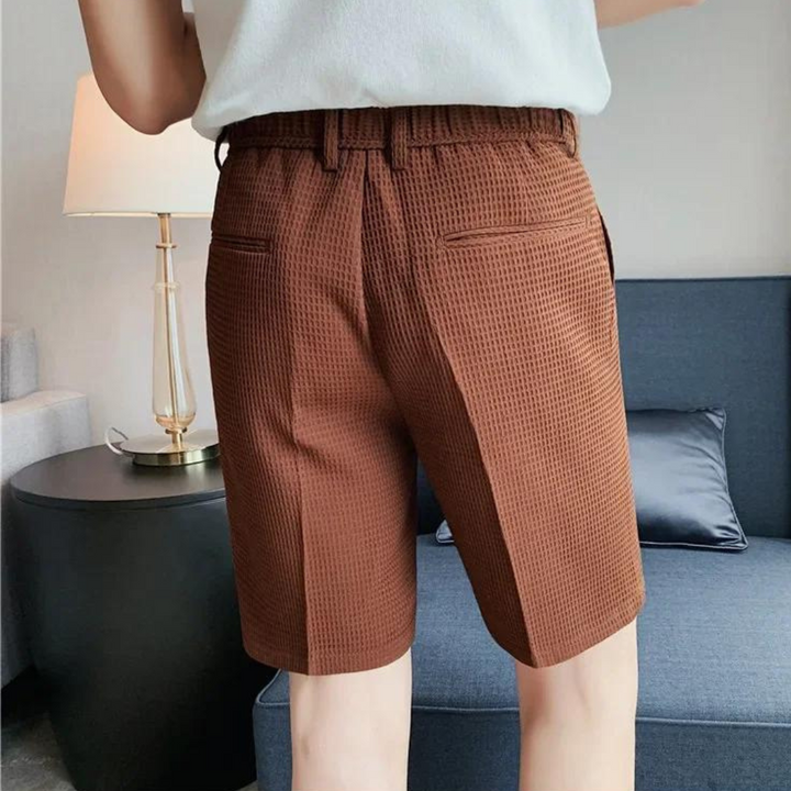 Dylan - Effen Kleur Waffle Casual Zomer Shorts