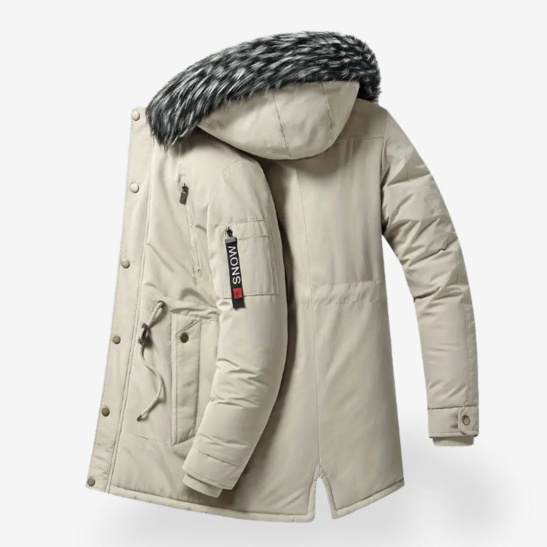 Heren Casual Winter Parka met Faux Fur Warm