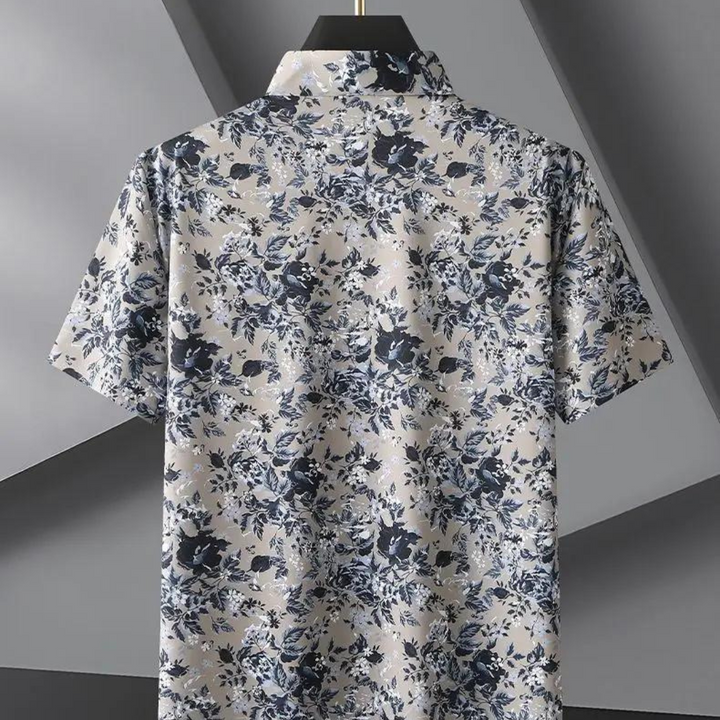 Jay - Grote Maten Bloemen Zomer Blouse Met korte Mouwen Voor Heren