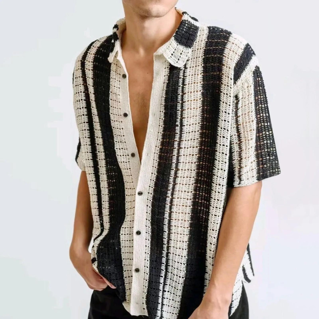 Harry - Premium Zwart-Wit Gestreept Gebreid Zomer Shirt