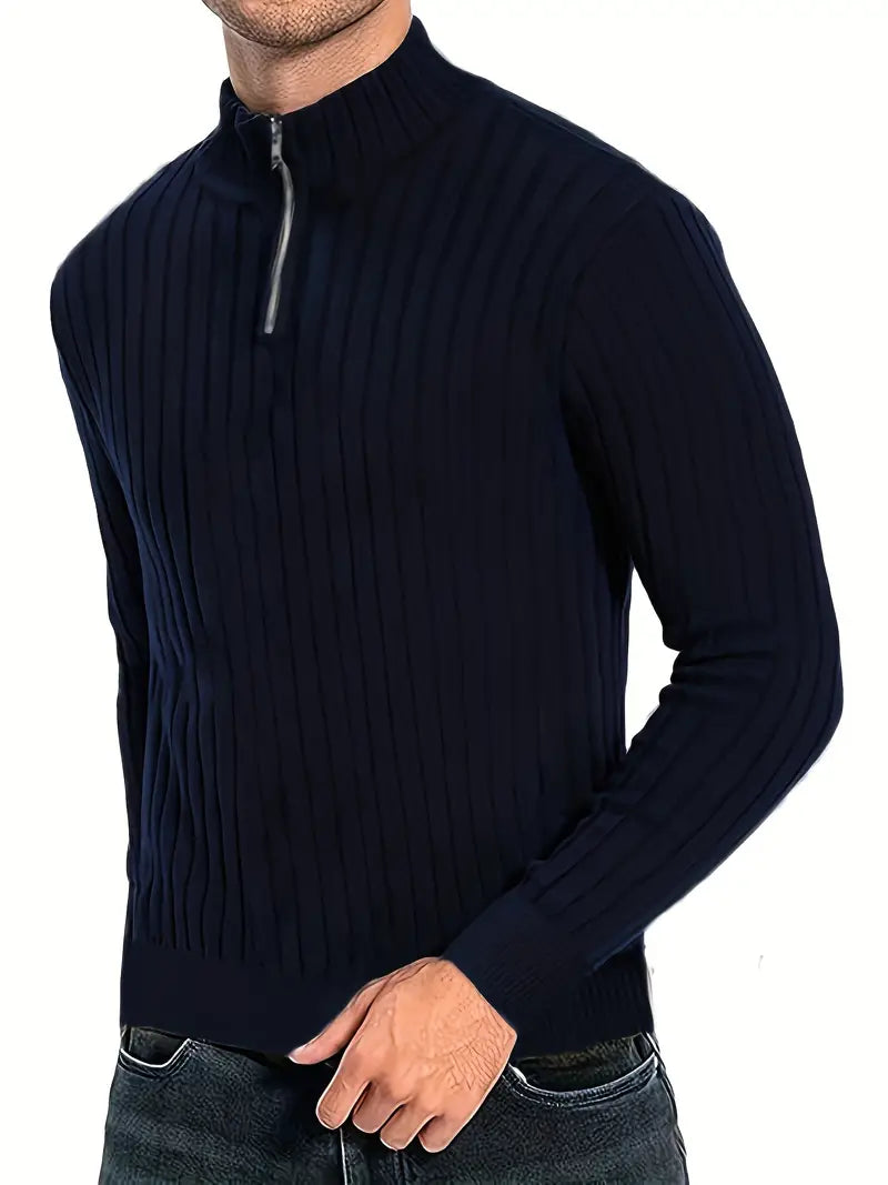 Boyett - Sweater | Casual heren trui met V-hals en ritssluiting voor mannen