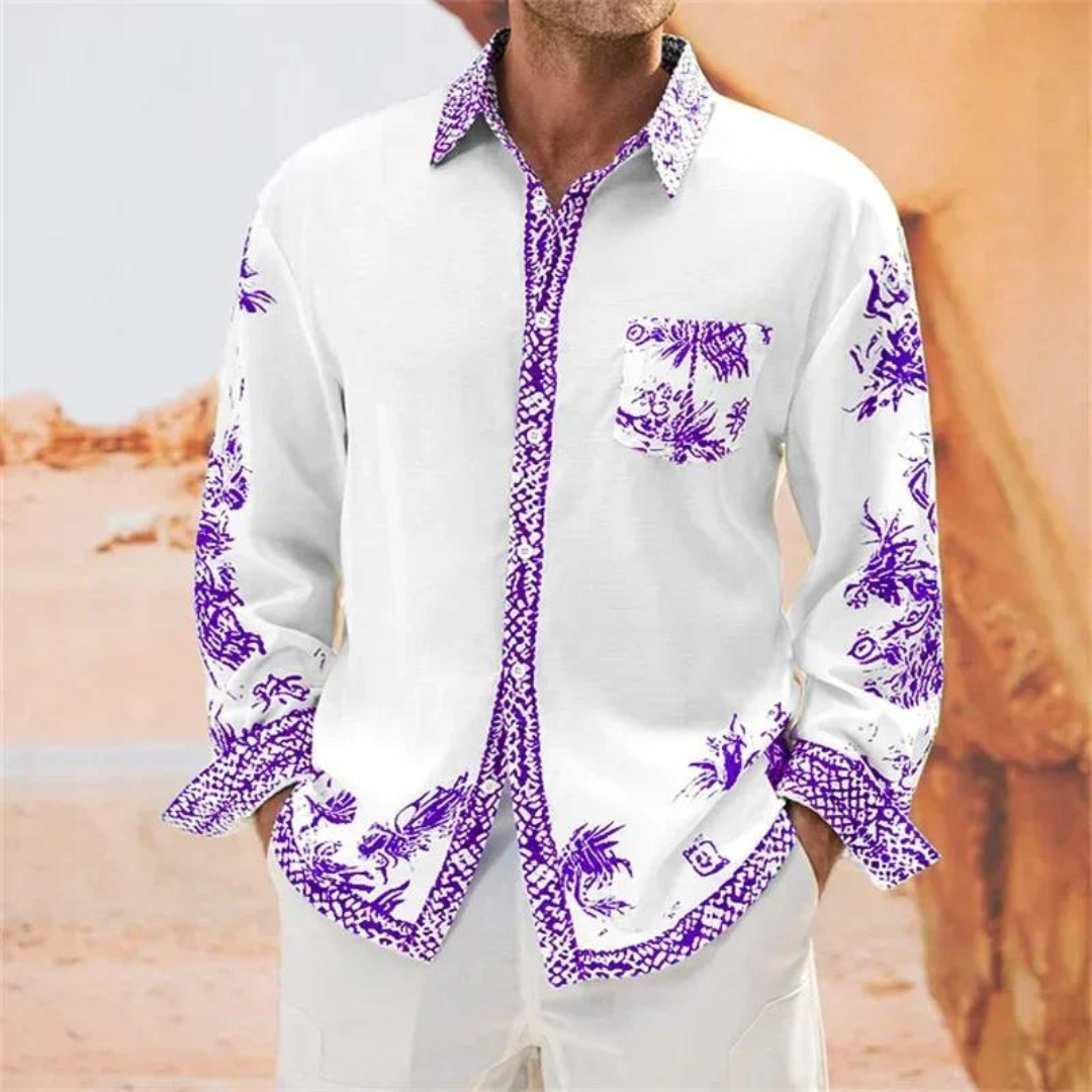 Xander - Bloemen Gedrukte Zomer Heren Shirt