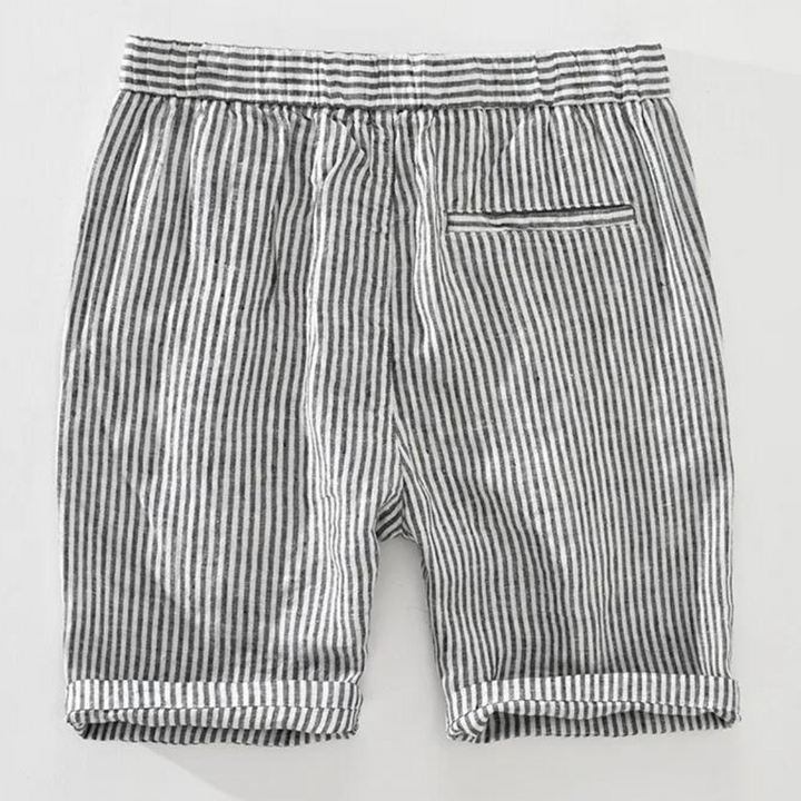 Tom - Griekse Stijl Gestreepte Zomer Linnen Shorts Voor Heren