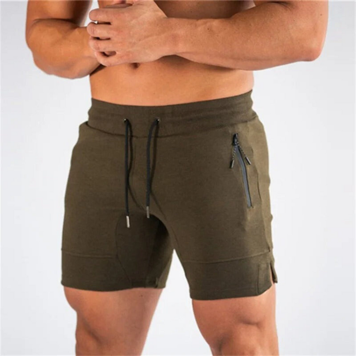 Bjorn wit lichtgewicht heren sport shorts met rits