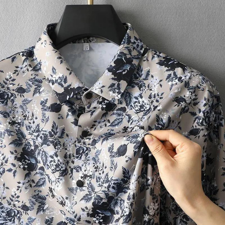 Jay - Grote Maten Bloemen Zomer Blouse Met korte Mouwen Voor Heren