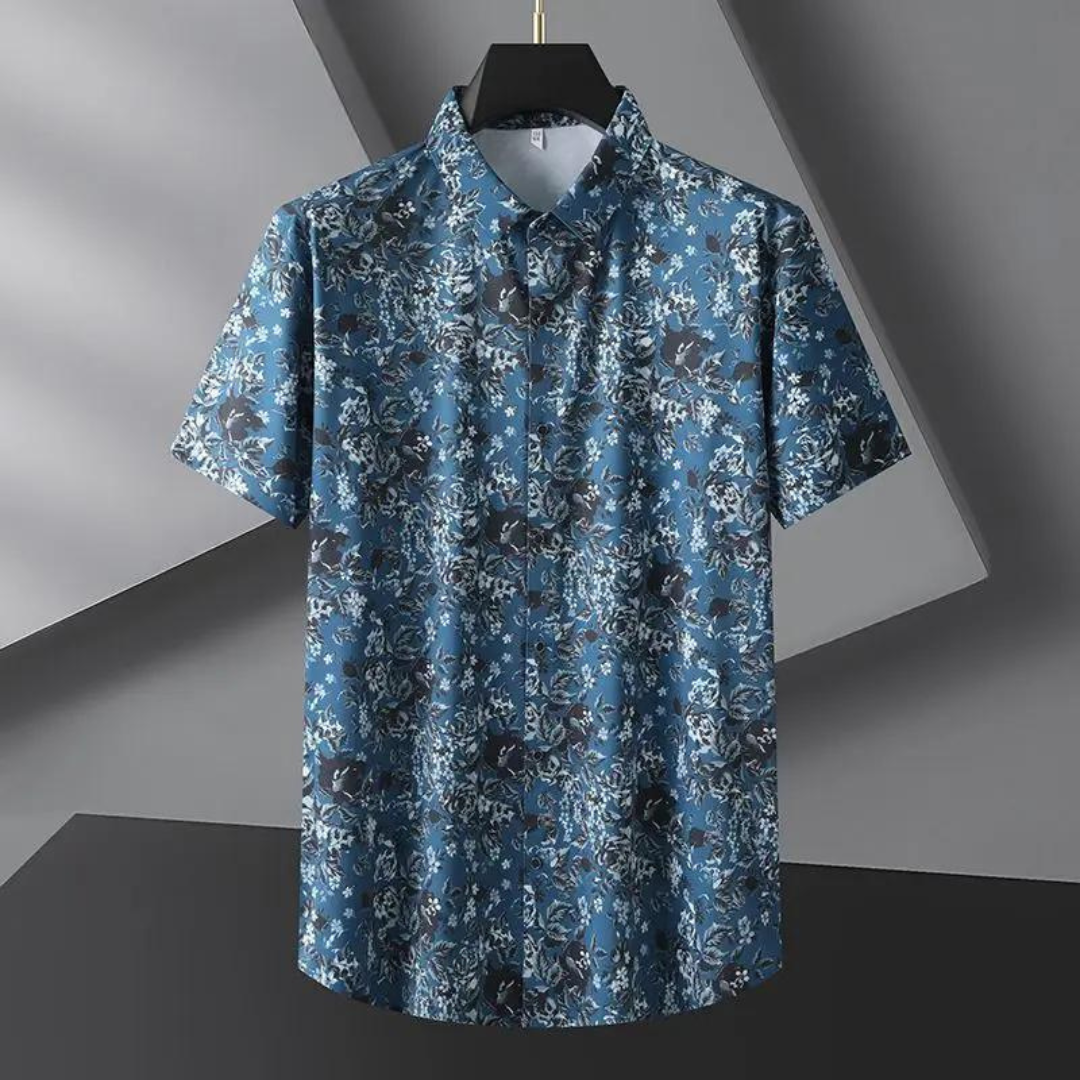 Jay - Grote Maten Bloemen Zomer Blouse Met korte Mouwen Voor Heren