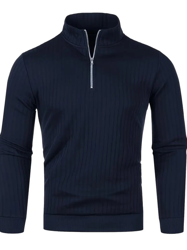 Boyett - Sweater | Casual heren trui met V-hals en ritssluiting voor mannen