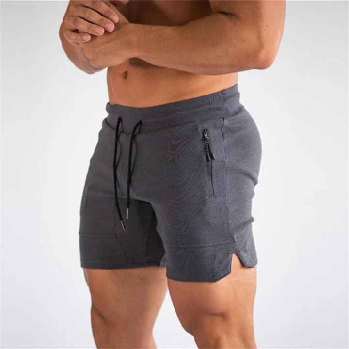 Bjorn wit lichtgewicht heren sport shorts met rits