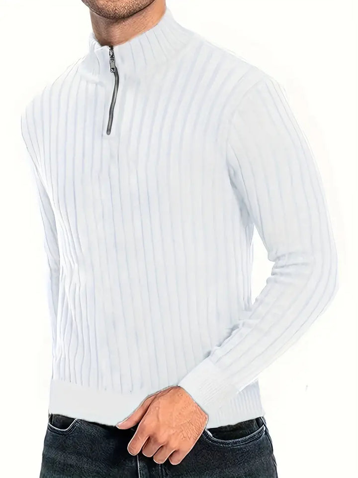 Boyett - Sweater | Casual heren trui met V-hals en ritssluiting voor mannen