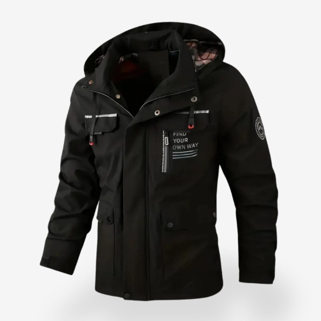 Warme heren parka met capuchon in zwart of wit