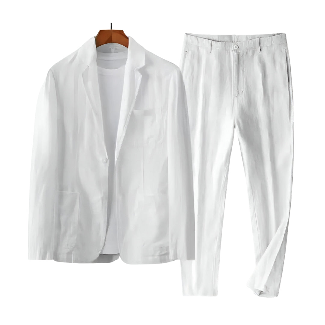 Luuk - Linnen Heren Two Piece (Broek +Blazer) Voor Lente/Zomer