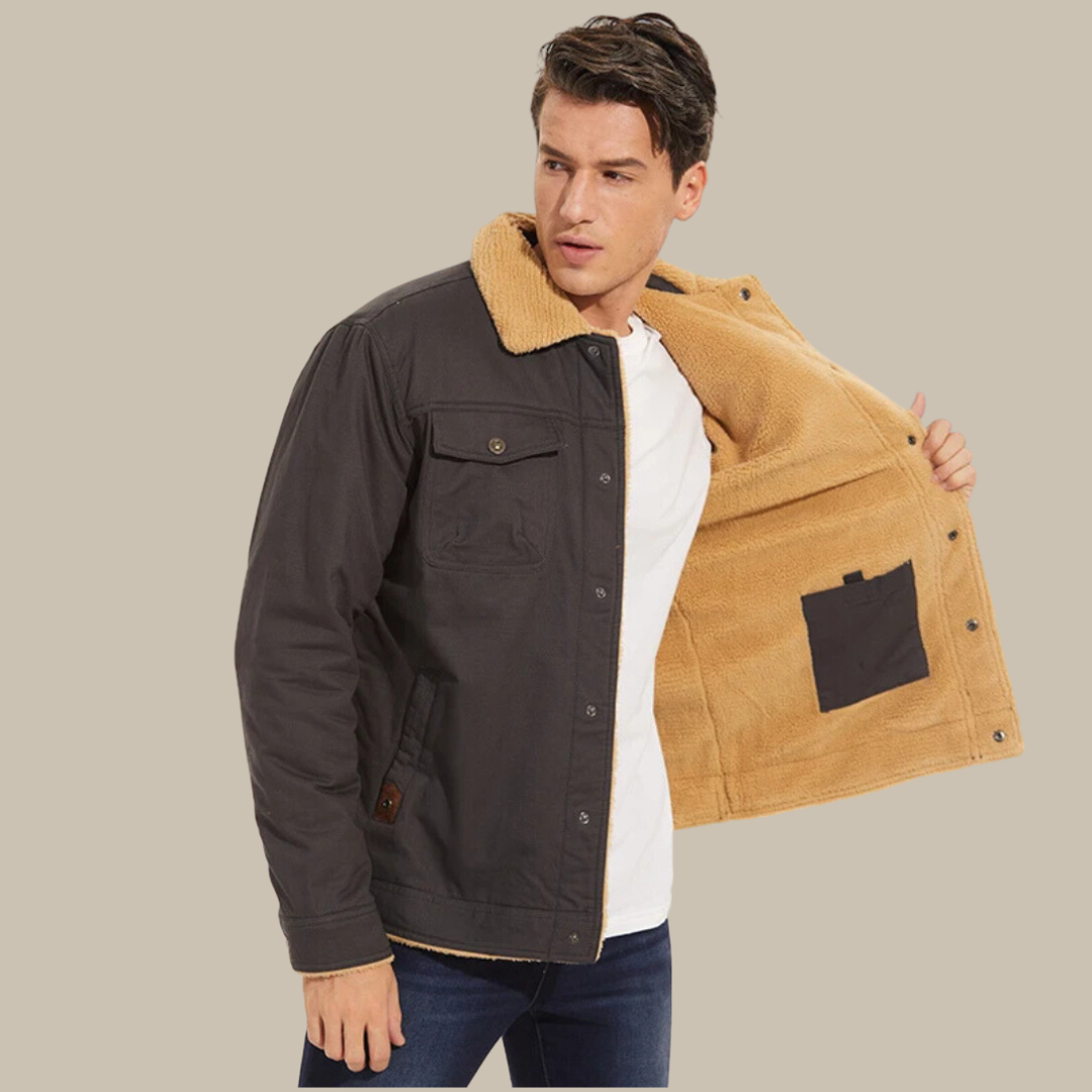 Noah Bomber Jacket | Cotton Bomber with Sherpa Collar for Men