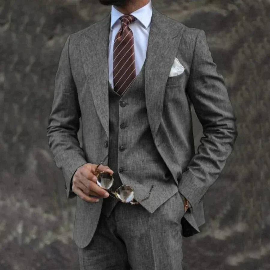 Rick | 3-Piece Men's Suit with Turned-Down Collar