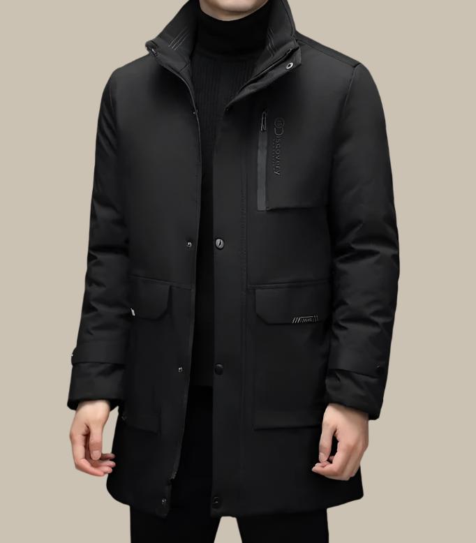 Long Waterproof Smart Winter Coat for Men