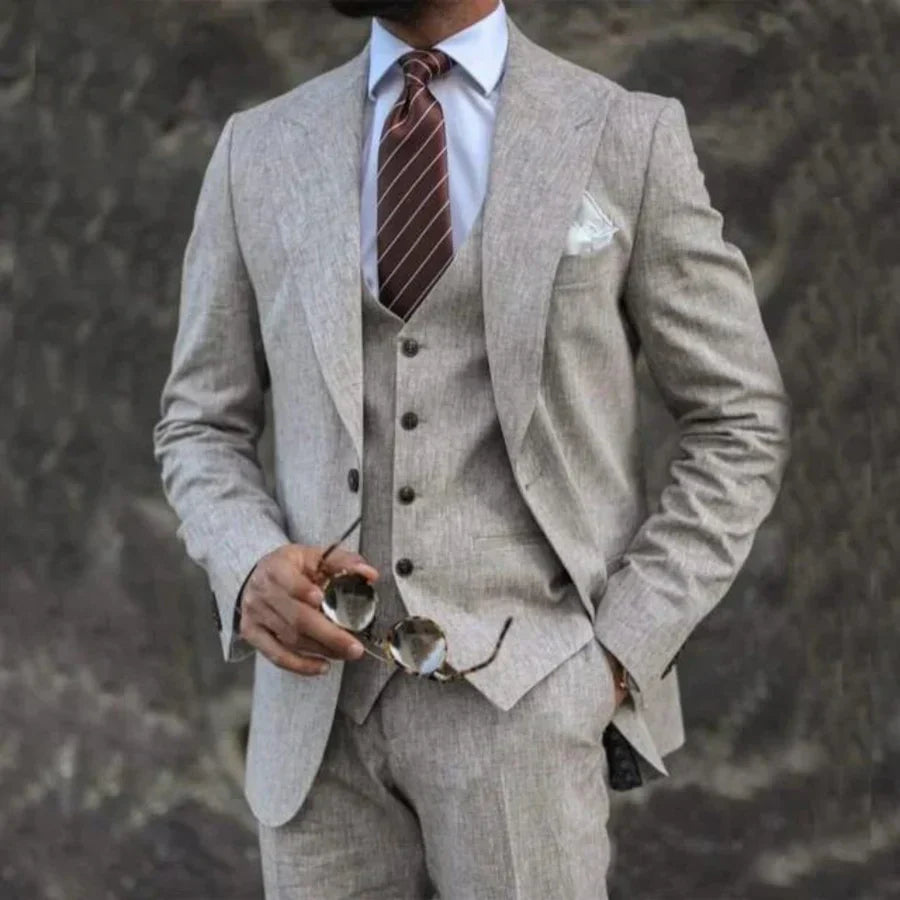 Rick | 3-Piece Men's Suit with Turned-Down Collar