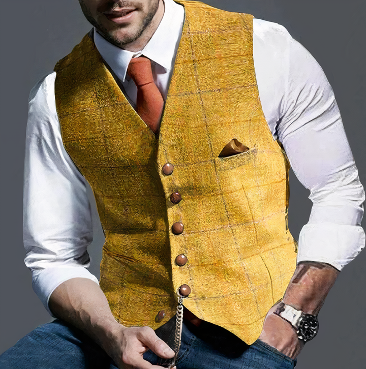 Stefan - Elegante Heren Gilet Geruit