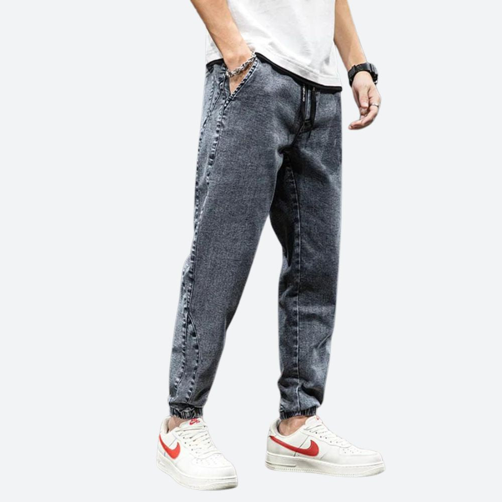 Alec | Zachte denim joggingbroek