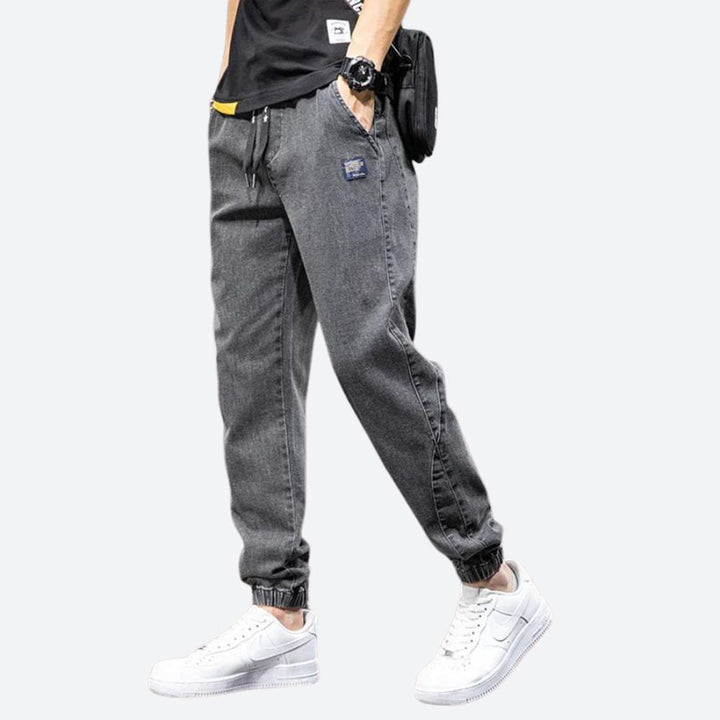 Alec | Zachte denim joggingbroek