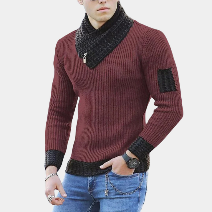 Gavin | Gebreide herensweater met stijlvolle kraag