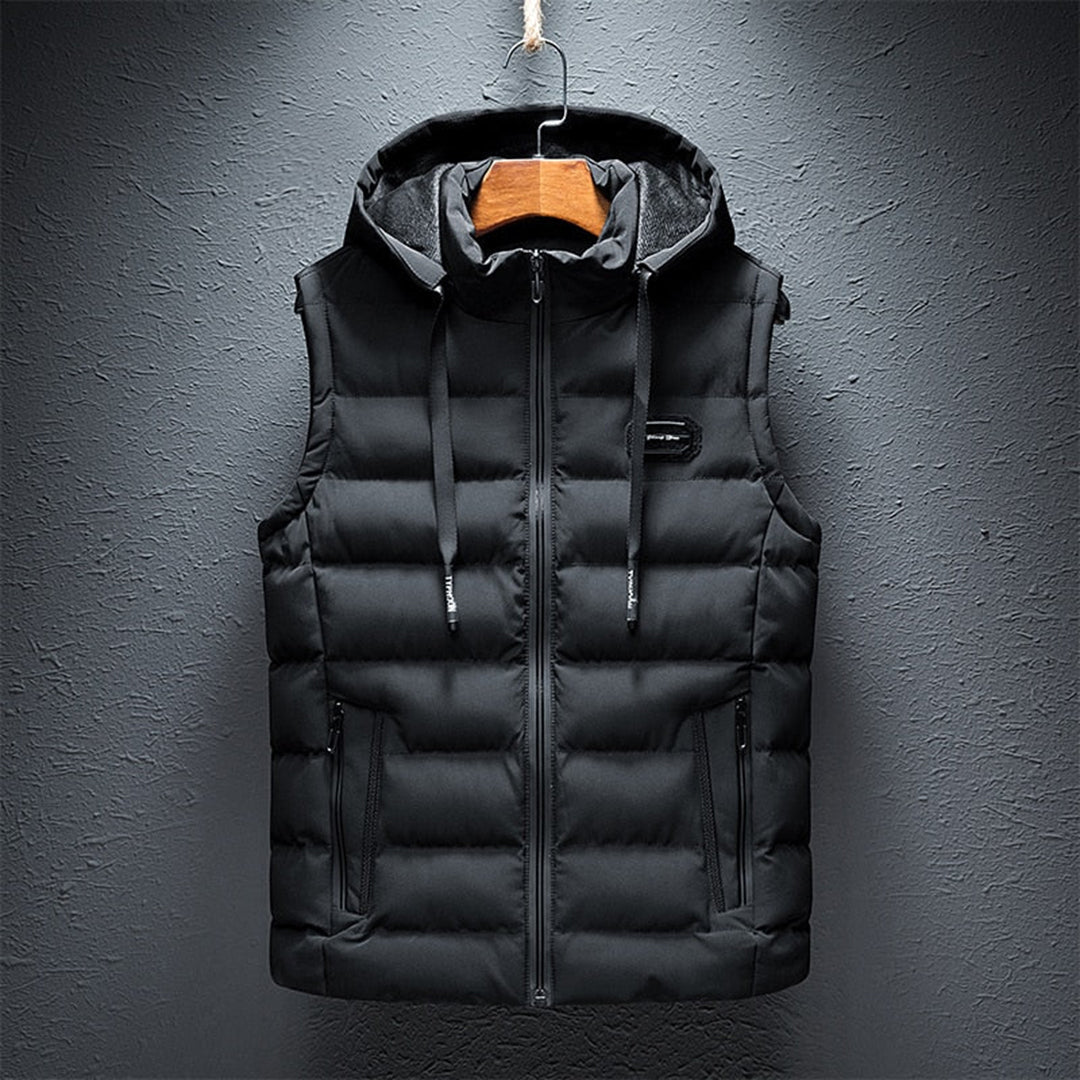 Kevin | Lange bodywarmer met capuchon voor heren