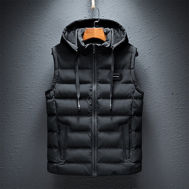 Kevin | Lange bodywarmer met capuchon voor heren