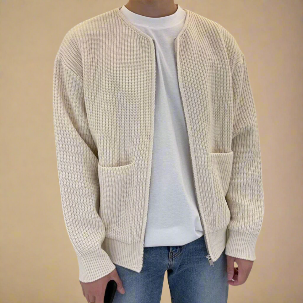 Noah Cardigan | Men's Oversized Ribbed Zip Cardigan