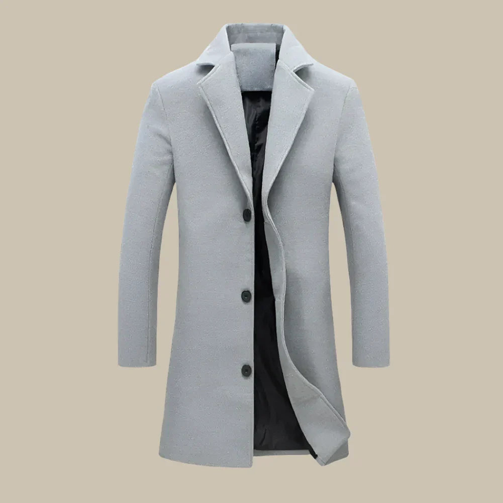 Falconi Jacket | Long Formal Wool Winter Coat for Men