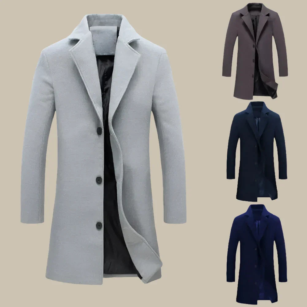 Falconi Jacket | Long Formal Wool Winter Coat for Men