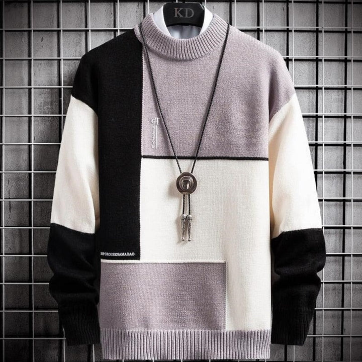 Junpyo - Patchwork Pullover | Warme Sweater