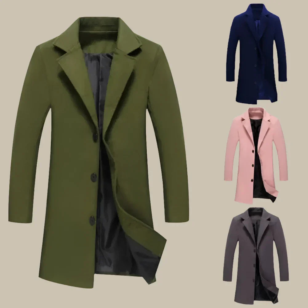 Falconi Jacket | Long Formal Wool Winter Coat for Men