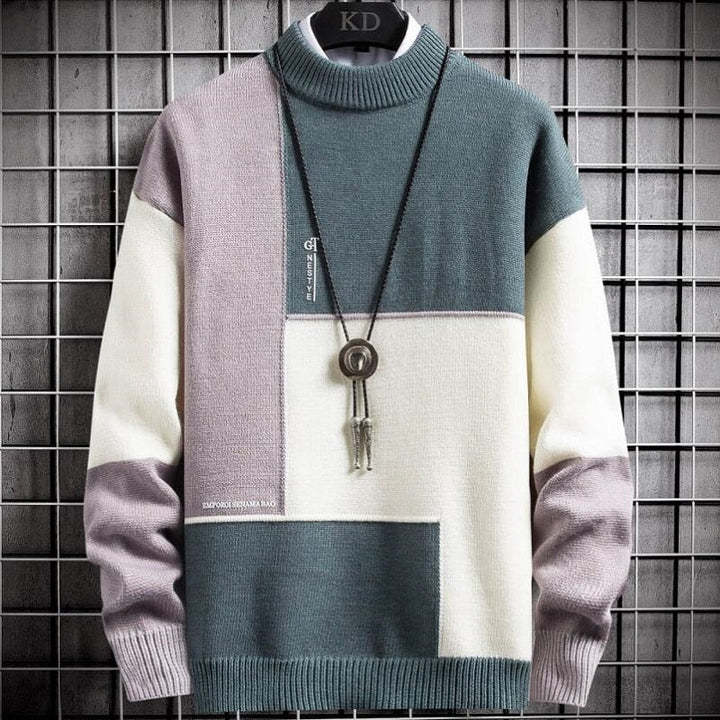 Junpyo - Patchwork Pullover | Warme Sweater