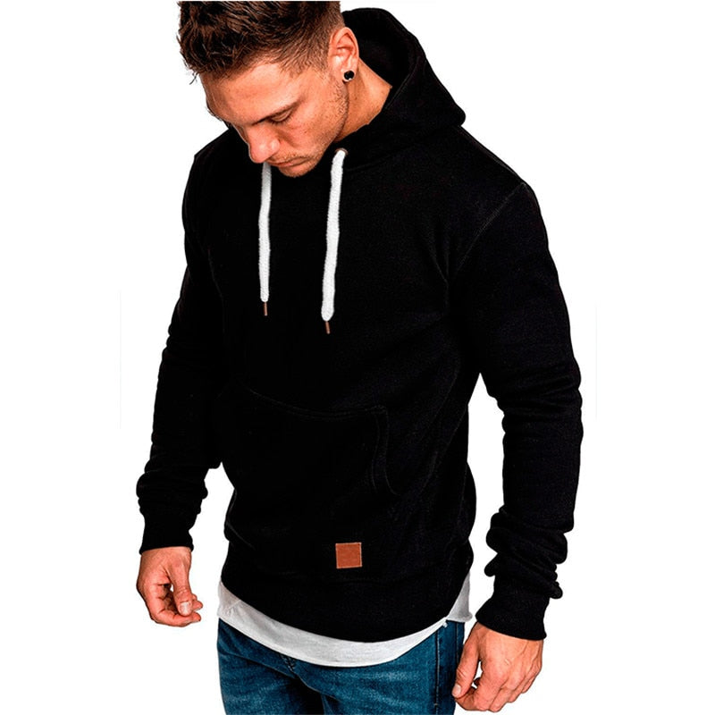 Vic - Casual Hoodie Met Buidelzak en Wit Koord