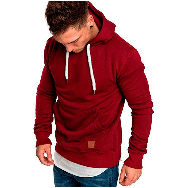 Vic - Casual Hoodie Met Buidelzak en Wit Koord