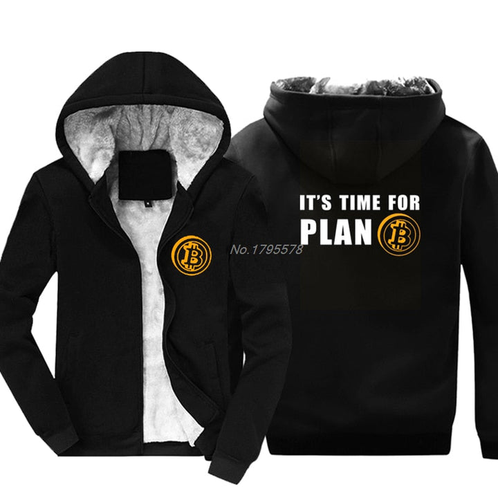 Art - Bitcoin Hoodie | It's Time For Plan B - Warme & Zachte Herfst en Winterhoodie