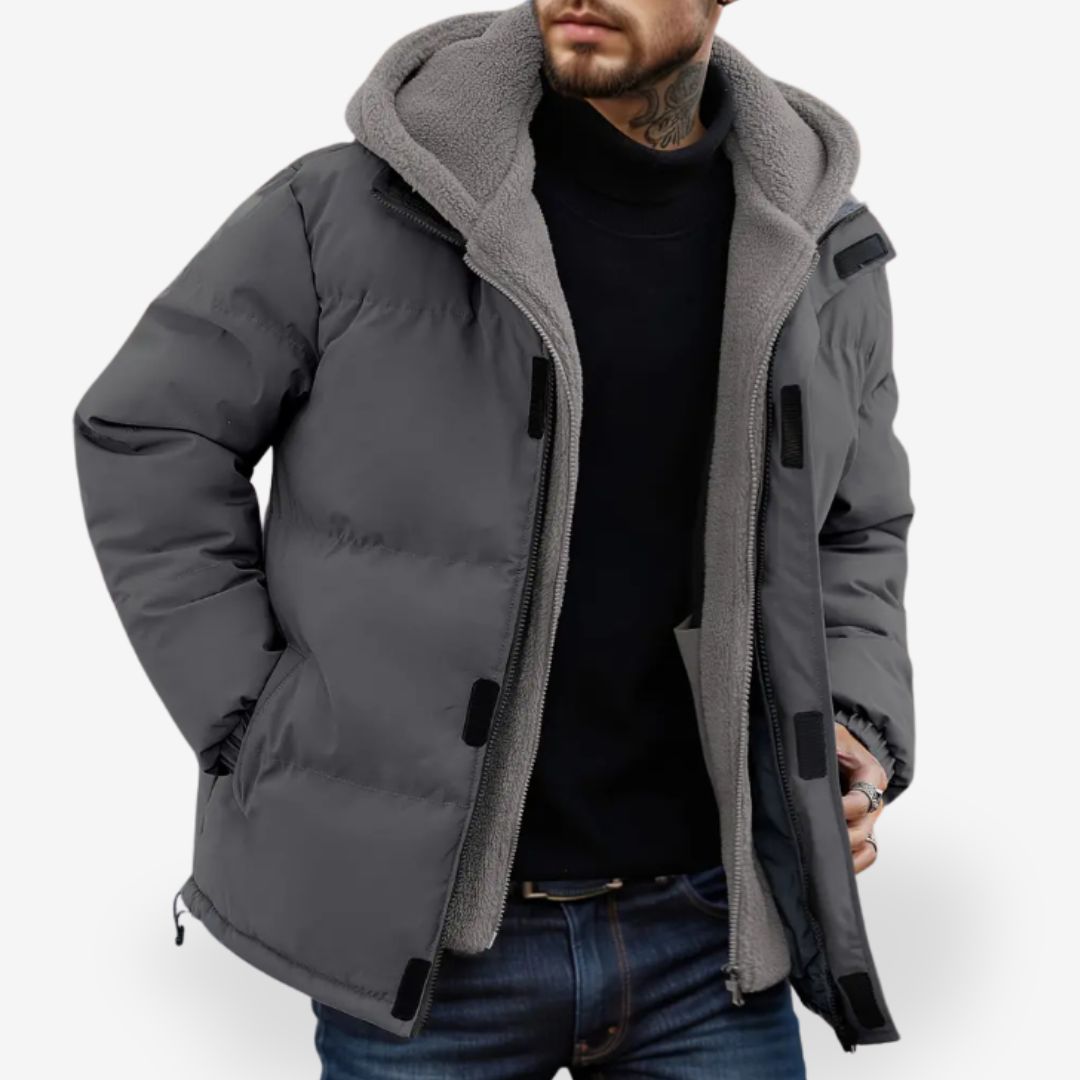 Heren Dubbel-Laags Geïsoleerde Hooded Jacket Warm