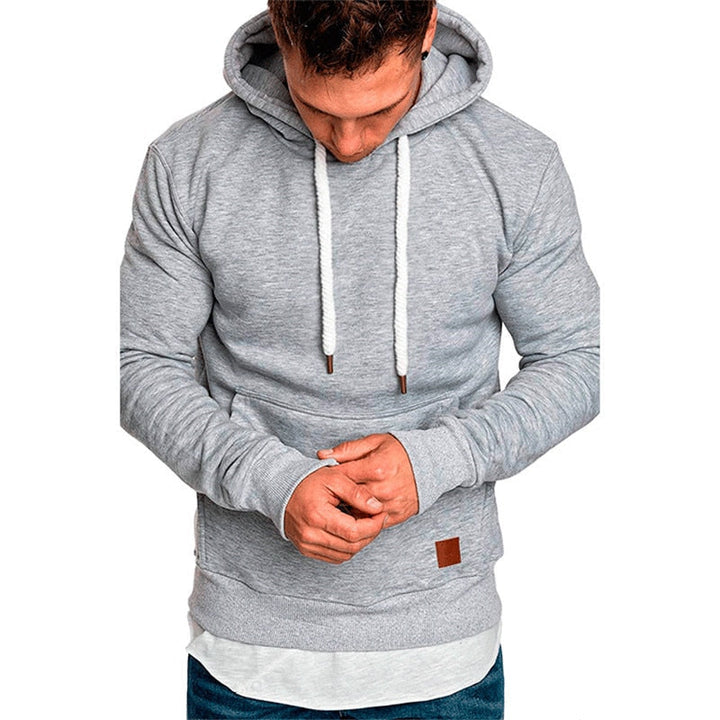 Vic - Casual Hoodie Met Buidelzak en Wit Koord