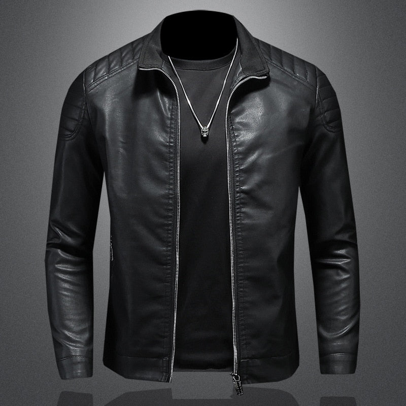 Valenzo Leather Biker Jacket for Men