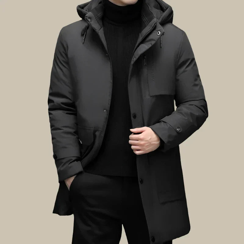 Long Waterproof Smart Winter Coat for Men