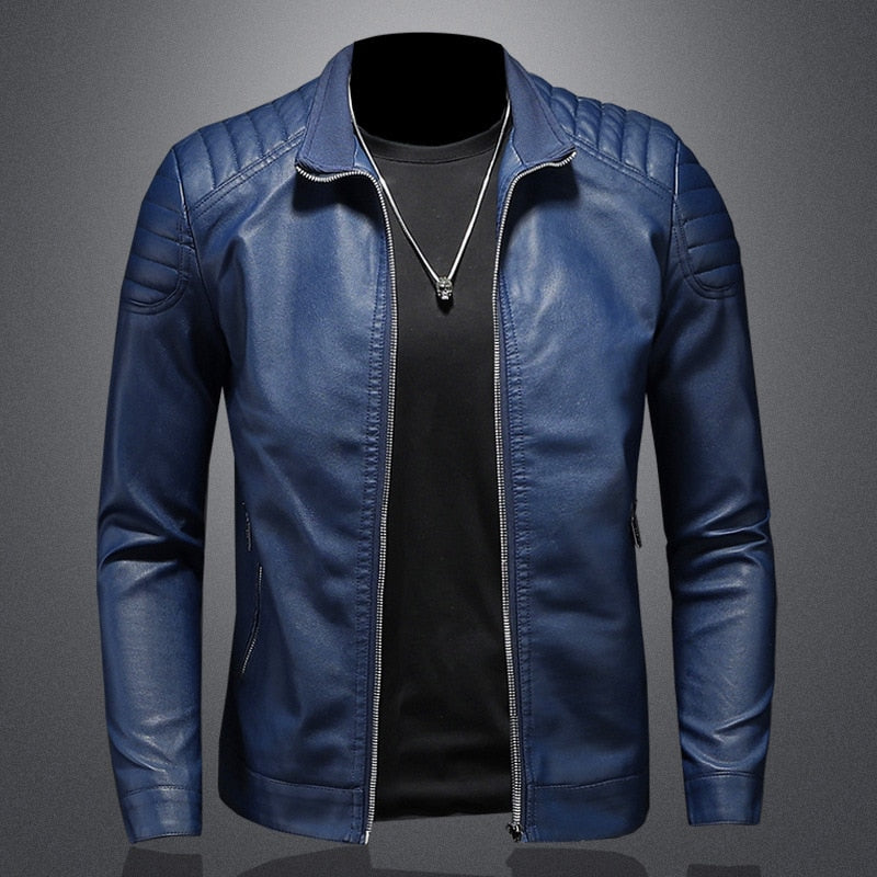 Valenzo Leather Biker Jacket for Men