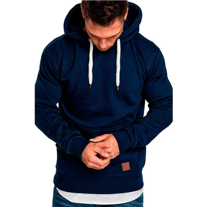 Vic - Casual Hoodie Met Buidelzak en Wit Koord