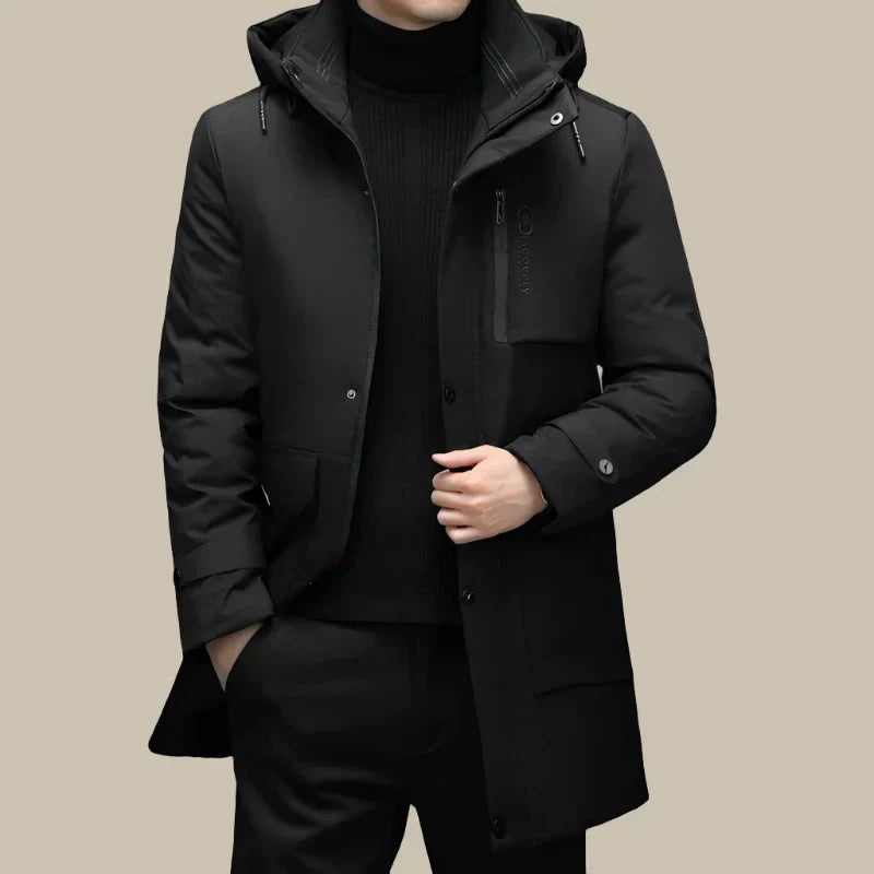 Long Waterproof Smart Winter Coat for Men