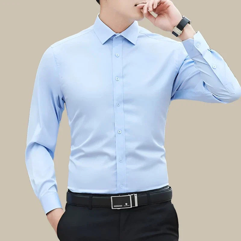 Modern Business Shirt with Long Sleeves and Slim Fit