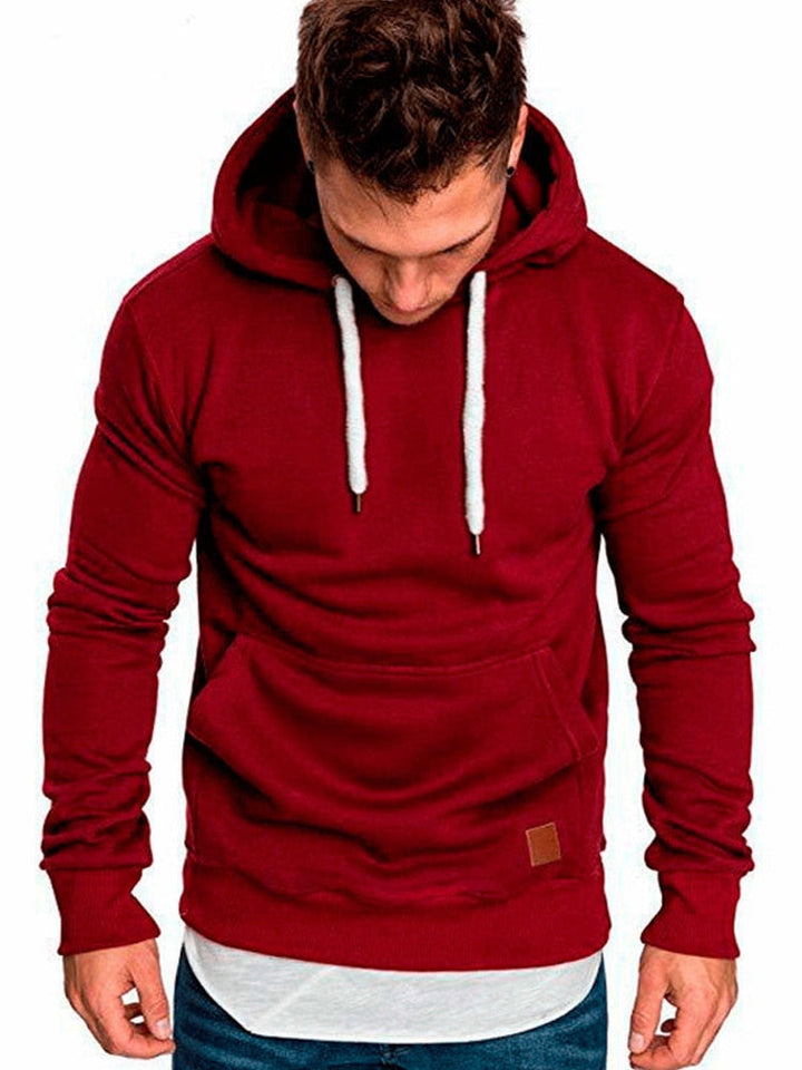 Vic - Casual Hoodie Met Buidelzak en Wit Koord