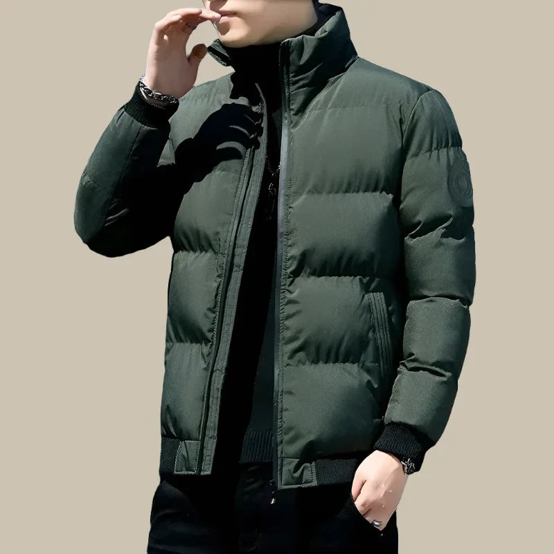 Stylish Short Winter Jacket for Men with Collar