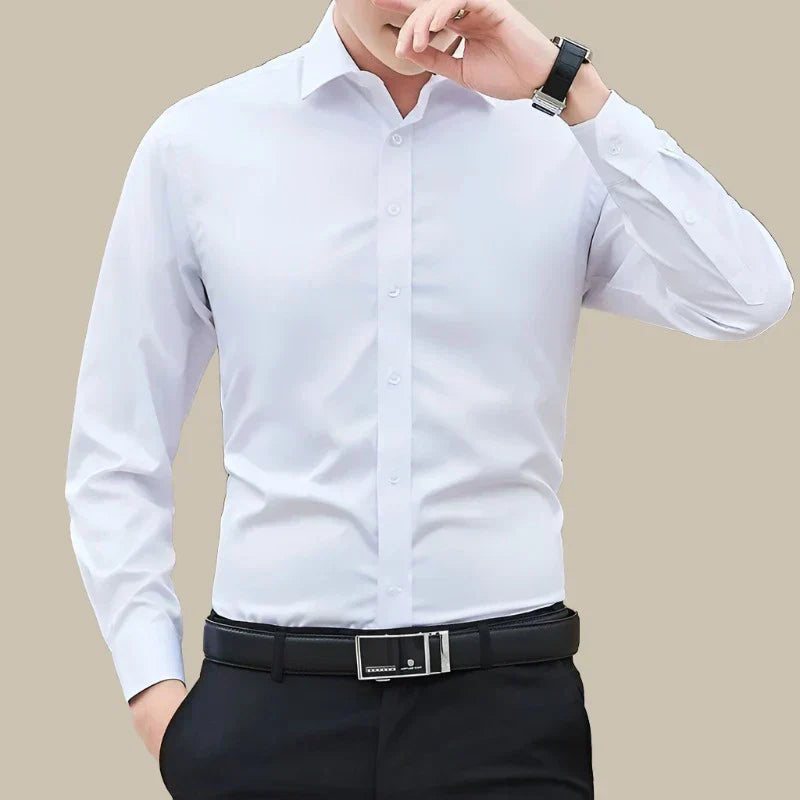 Modern Business Shirt with Long Sleeves and Slim Fit