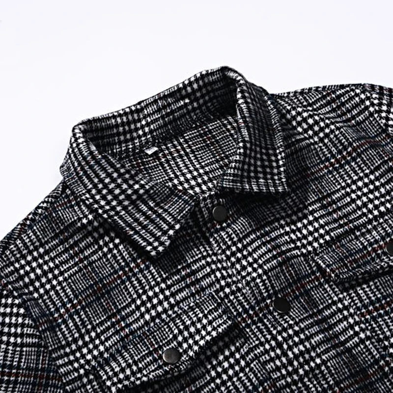 Mikke - Plaid Jacket | Stijlvolle heren jas met gevouwen kraag